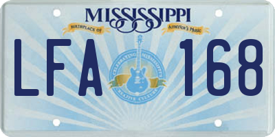 MS license plate LFA168