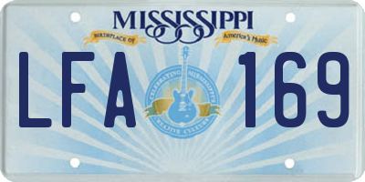 MS license plate LFA169