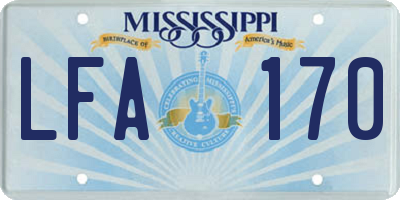 MS license plate LFA170