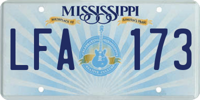 MS license plate LFA173