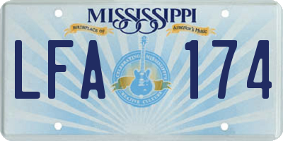 MS license plate LFA174