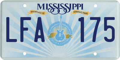 MS license plate LFA175