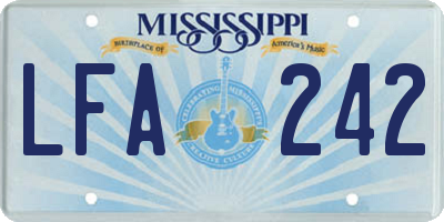 MS license plate LFA242