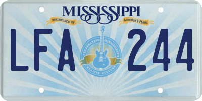 MS license plate LFA244
