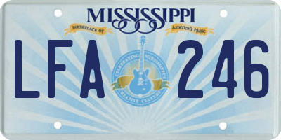MS license plate LFA246