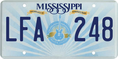 MS license plate LFA248