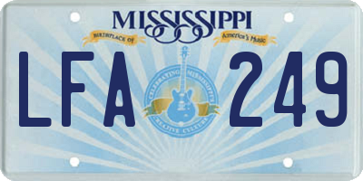 MS license plate LFA249