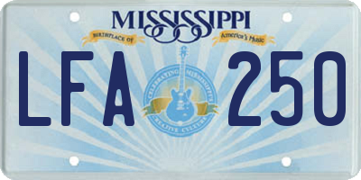 MS license plate LFA250