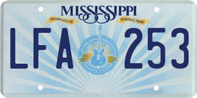 MS license plate LFA253