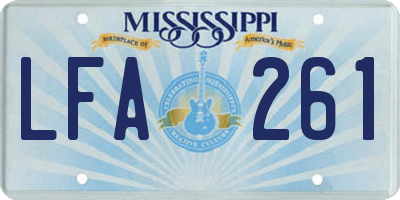 MS license plate LFA261