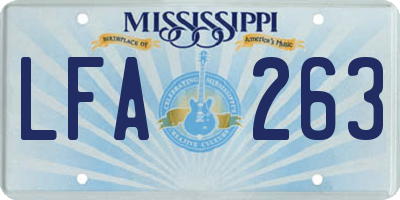 MS license plate LFA263