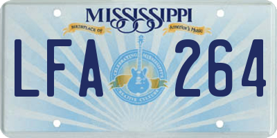 MS license plate LFA264