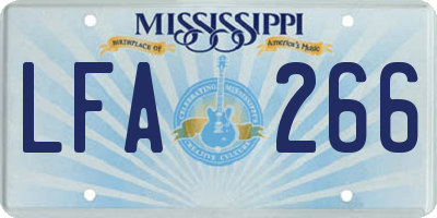 MS license plate LFA266
