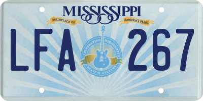 MS license plate LFA267