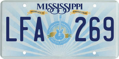 MS license plate LFA269