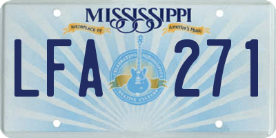 MS license plate LFA271