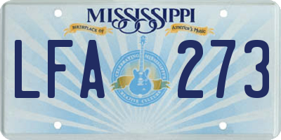 MS license plate LFA273