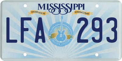 MS license plate LFA293