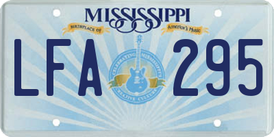 MS license plate LFA295