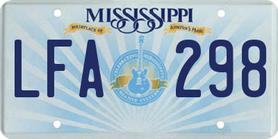 MS license plate LFA298