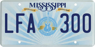 MS license plate LFA300