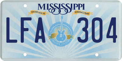 MS license plate LFA304
