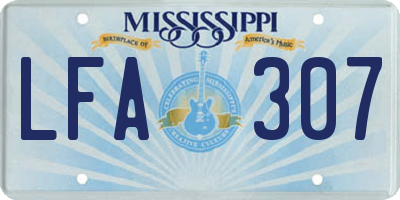 MS license plate LFA307