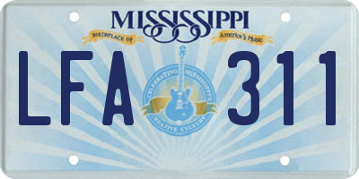 MS license plate LFA311