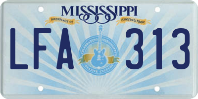 MS license plate LFA313
