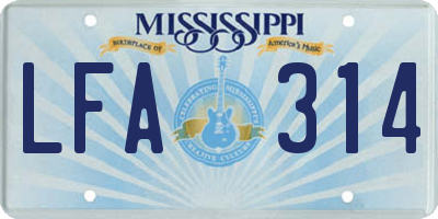MS license plate LFA314