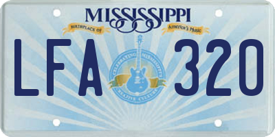 MS license plate LFA320