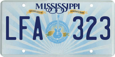 MS license plate LFA323