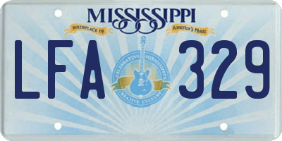 MS license plate LFA329