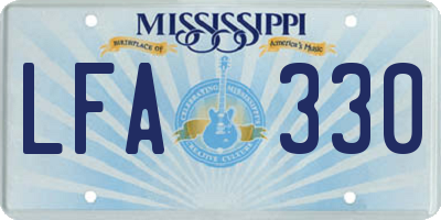 MS license plate LFA330