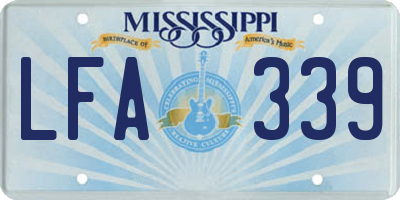 MS license plate LFA339