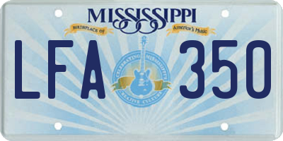 MS license plate LFA350
