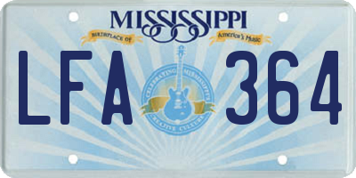 MS license plate LFA364