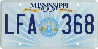 MS license plate LFA368