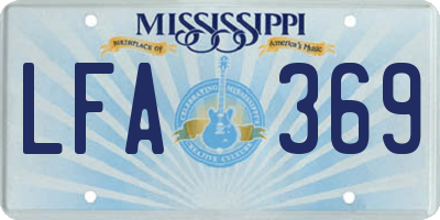MS license plate LFA369