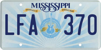 MS license plate LFA370
