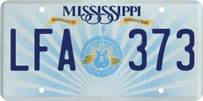 MS license plate LFA373