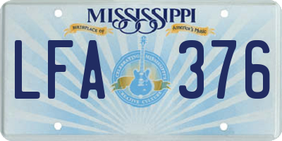 MS license plate LFA376