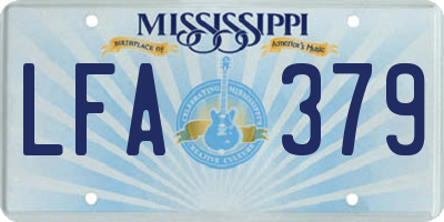 MS license plate LFA379