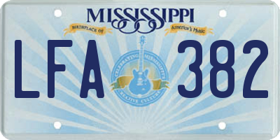 MS license plate LFA382