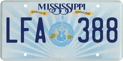 MS license plate LFA388