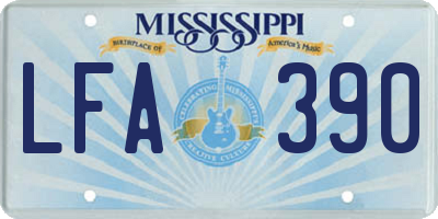 MS license plate LFA390