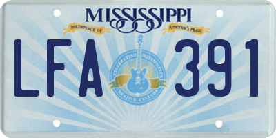 MS license plate LFA391