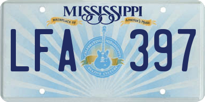 MS license plate LFA397
