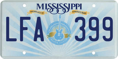 MS license plate LFA399