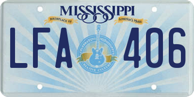 MS license plate LFA406